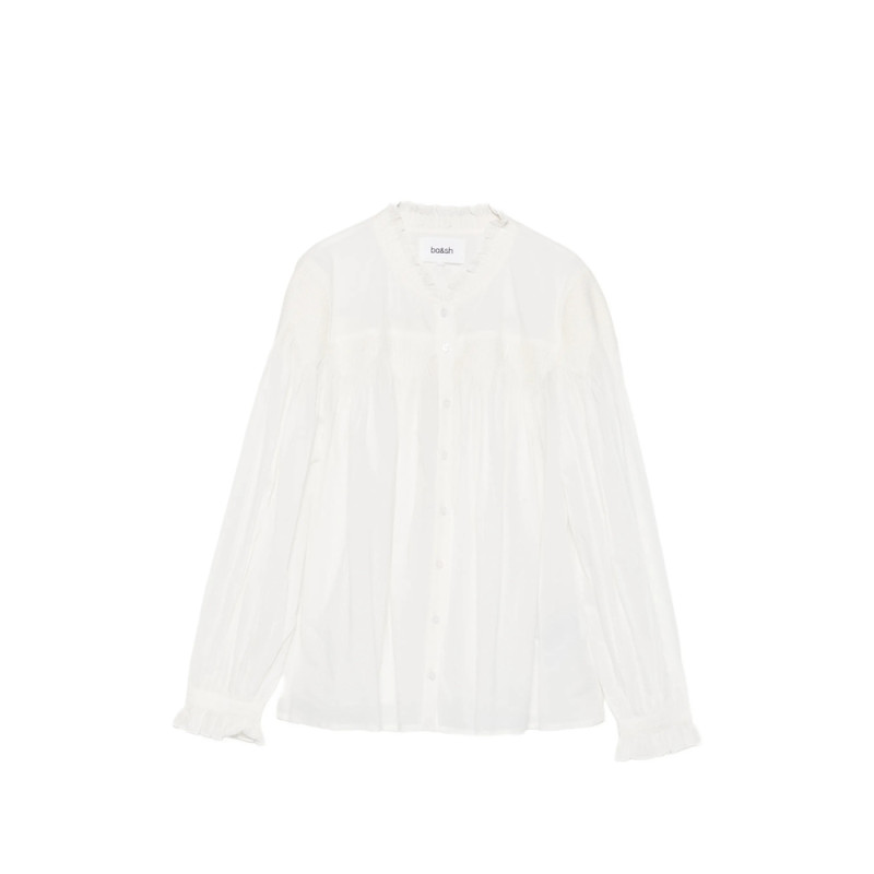 Ba & sh Tonia Smocked Ruffled Blouse