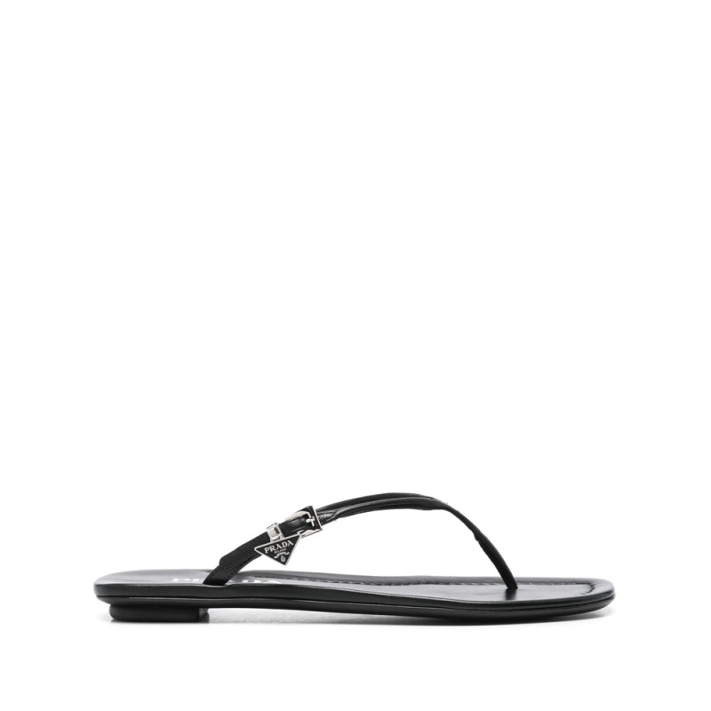Prada Enamel Triangle-logo Slides