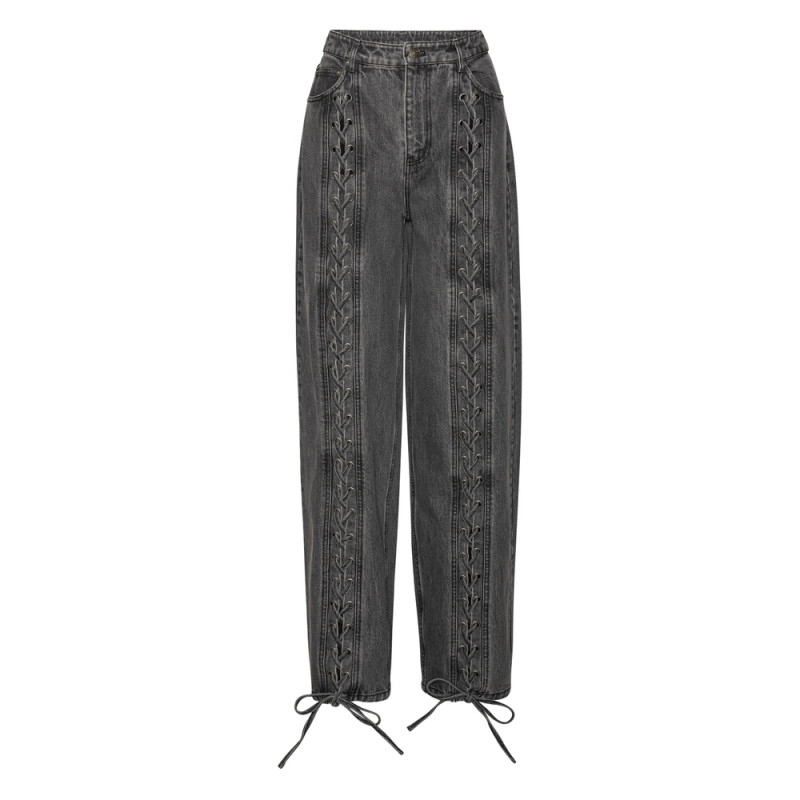 Rotate Laced-leg Cotton Pants