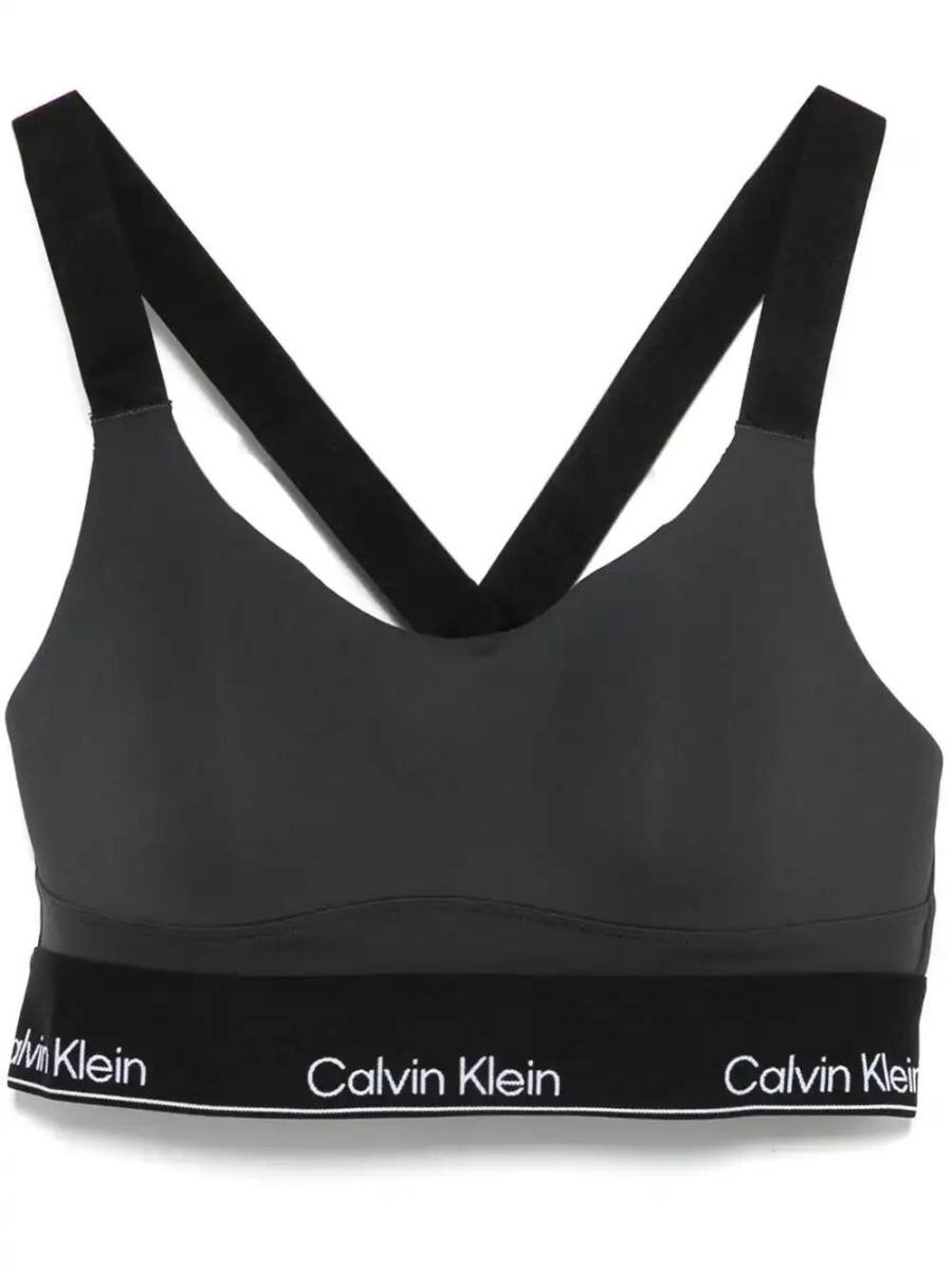 logo-waistband sports bra