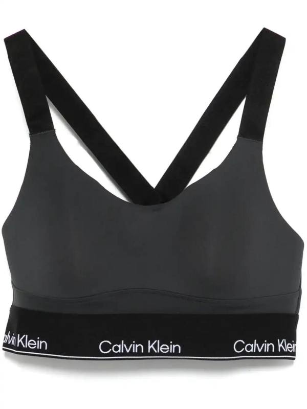 logo-waistband sports bra
