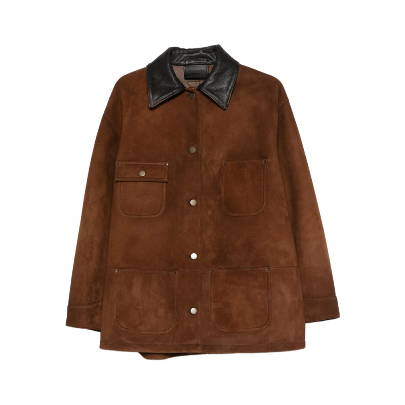 Prada Logo-detail Suede Jacket
