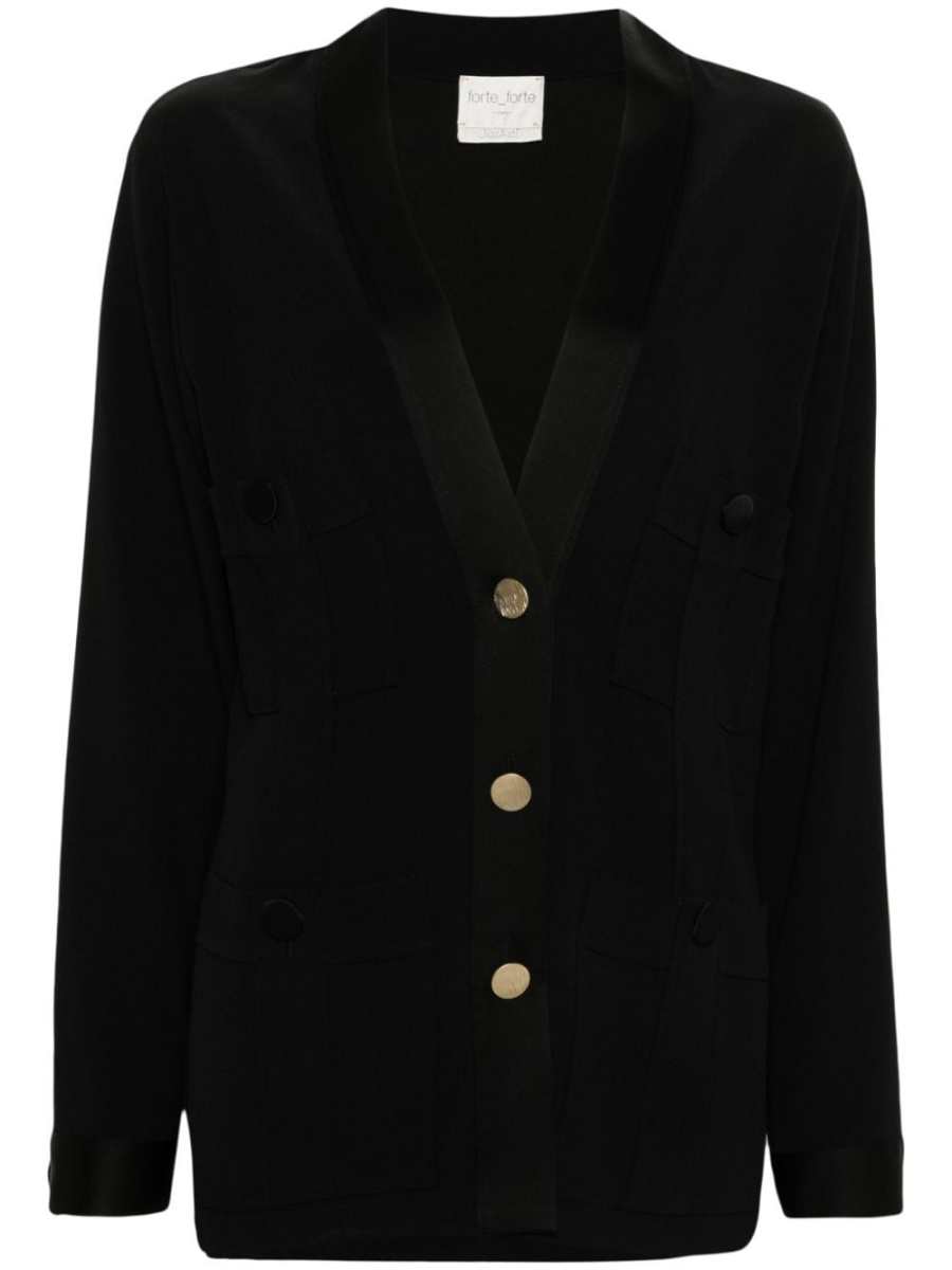 single-breasted crepe jacket