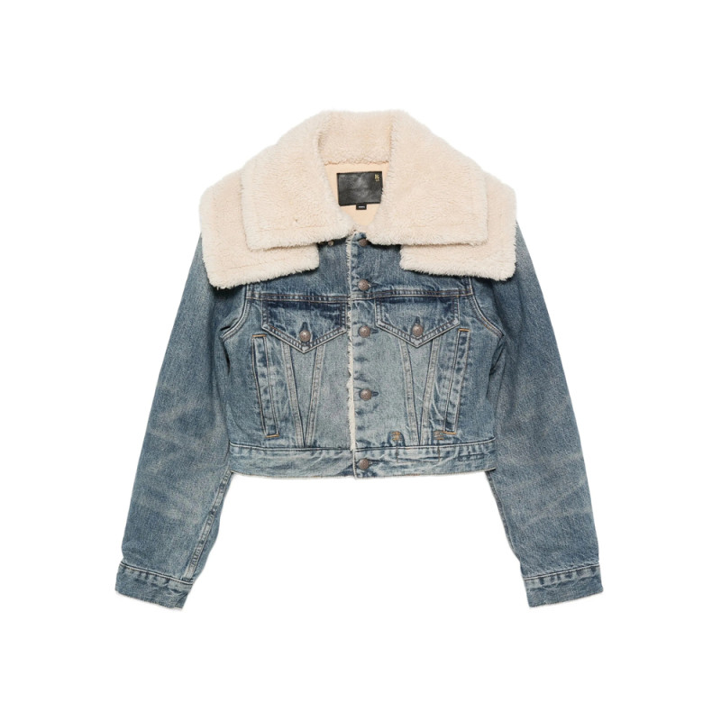 R13 Sherpa-collar Denim Jacket