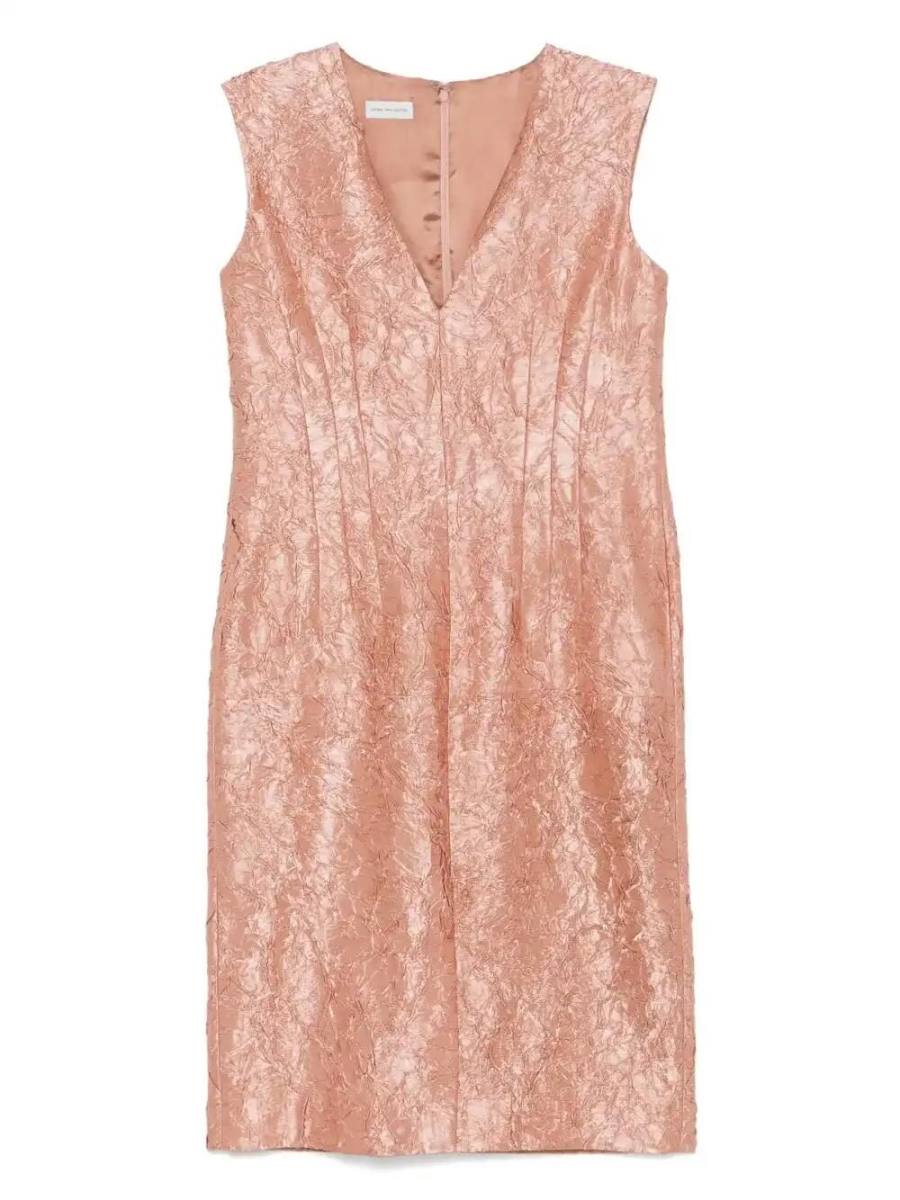 crinkled midi dress