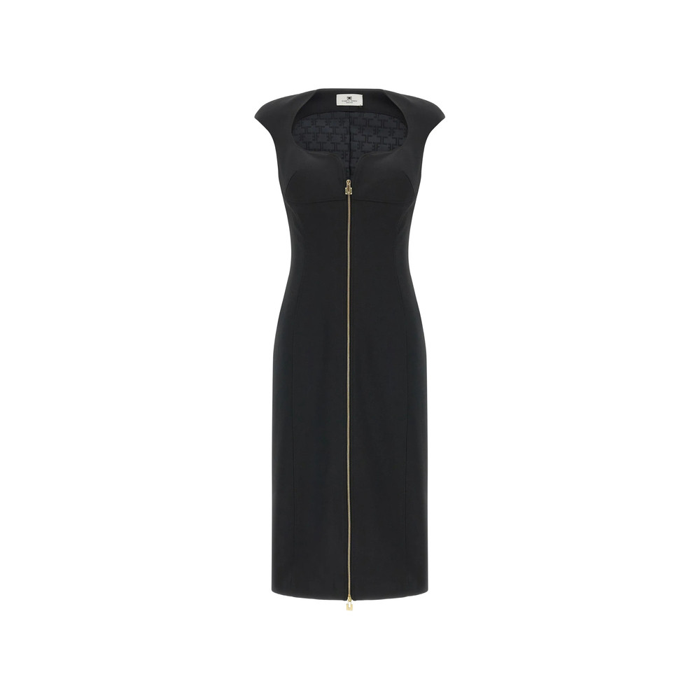 Elisabetta Franchi Sweetheart-neck Zip Midi Dress