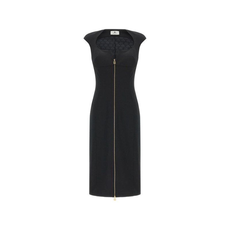 Elisabetta Franchi Sweetheart-neck Zip Midi Dress