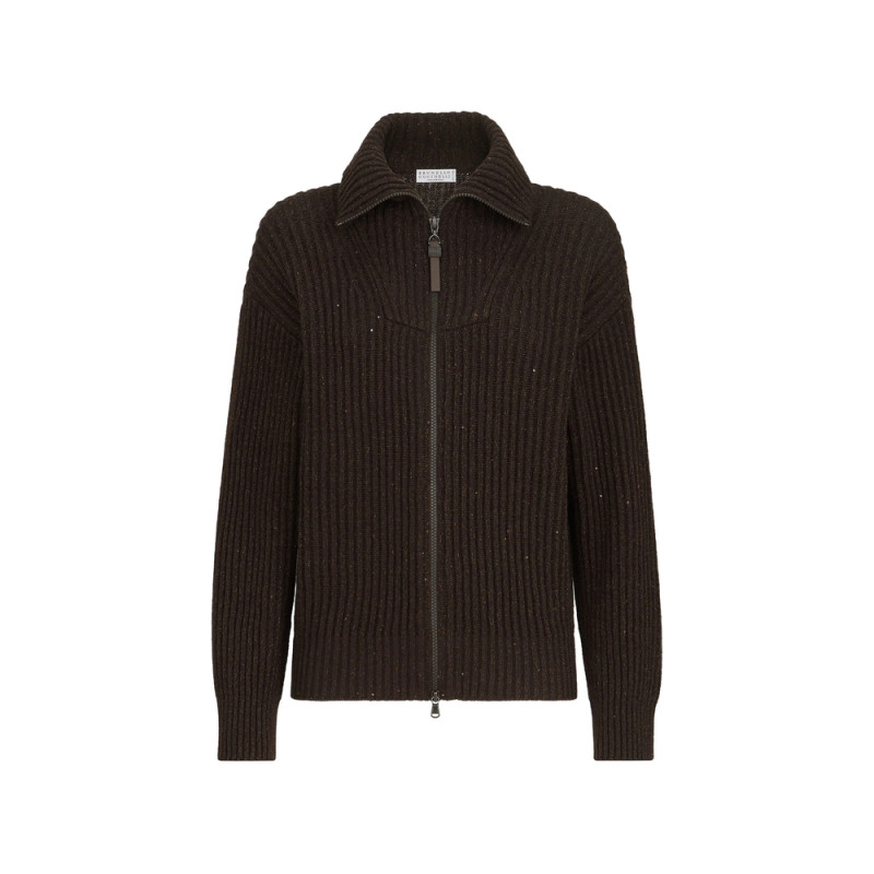 Brunello Cucinelli Sparkling & Dazzling Ribbed-knit Sequin-embellished Cardigan
