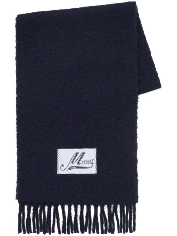 logo-appliqué alpaca scarf