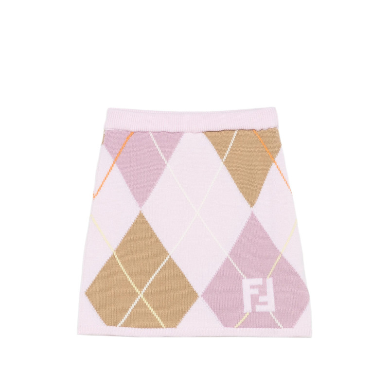 Fendi Argyle FF Logo Skirt