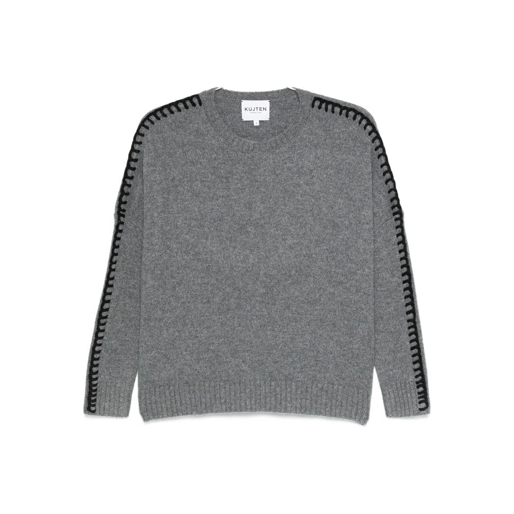 Kujten Crew-neck Braided-trim Sweater