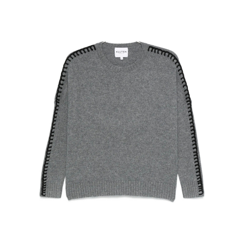 Kujten Crew-neck Braided-trim Sweater