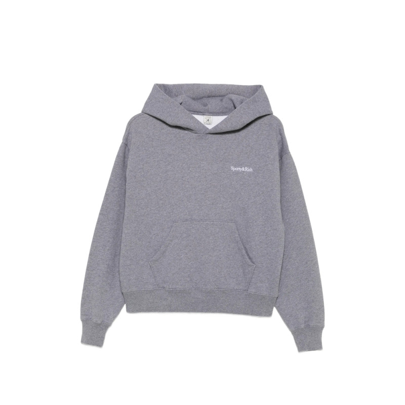 Sporty & Rich Logo-embroidered Pouch-pocket Hoodie