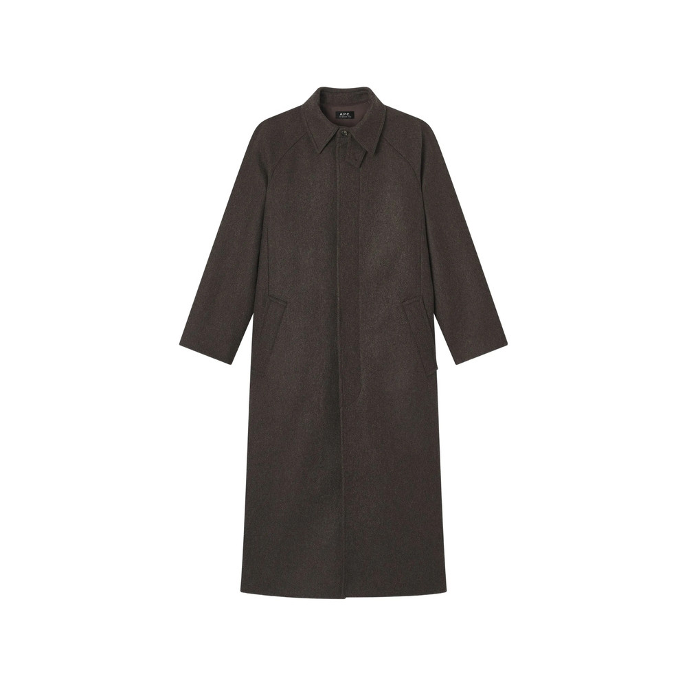 A. p.c. Loose-fit Heather Brown Mac In Recycled Wool Coat