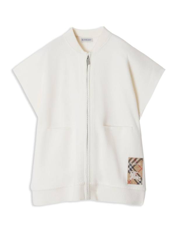 check-print logo-patch cape