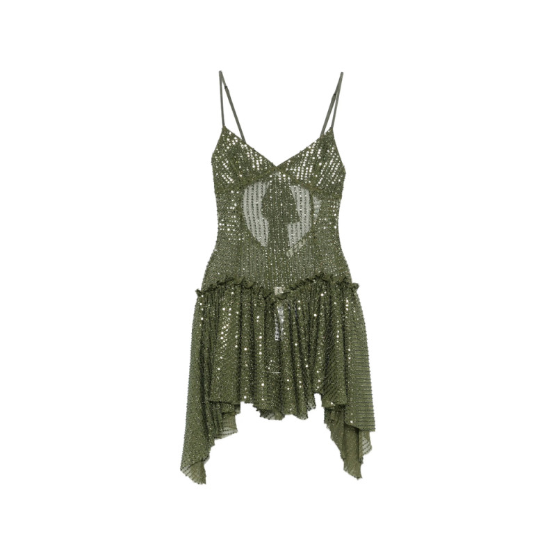 Siedres Lustina Sequin-detail Ruffled Mini Dress