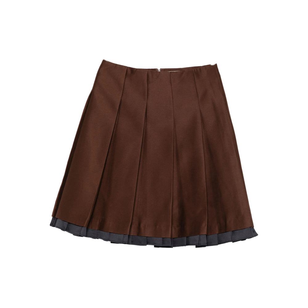 Shushu/tong Pleated Contrasting-trim Skirt
