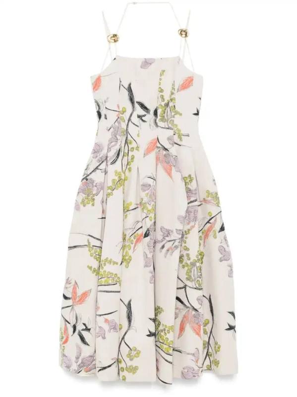 floral-print midi dress