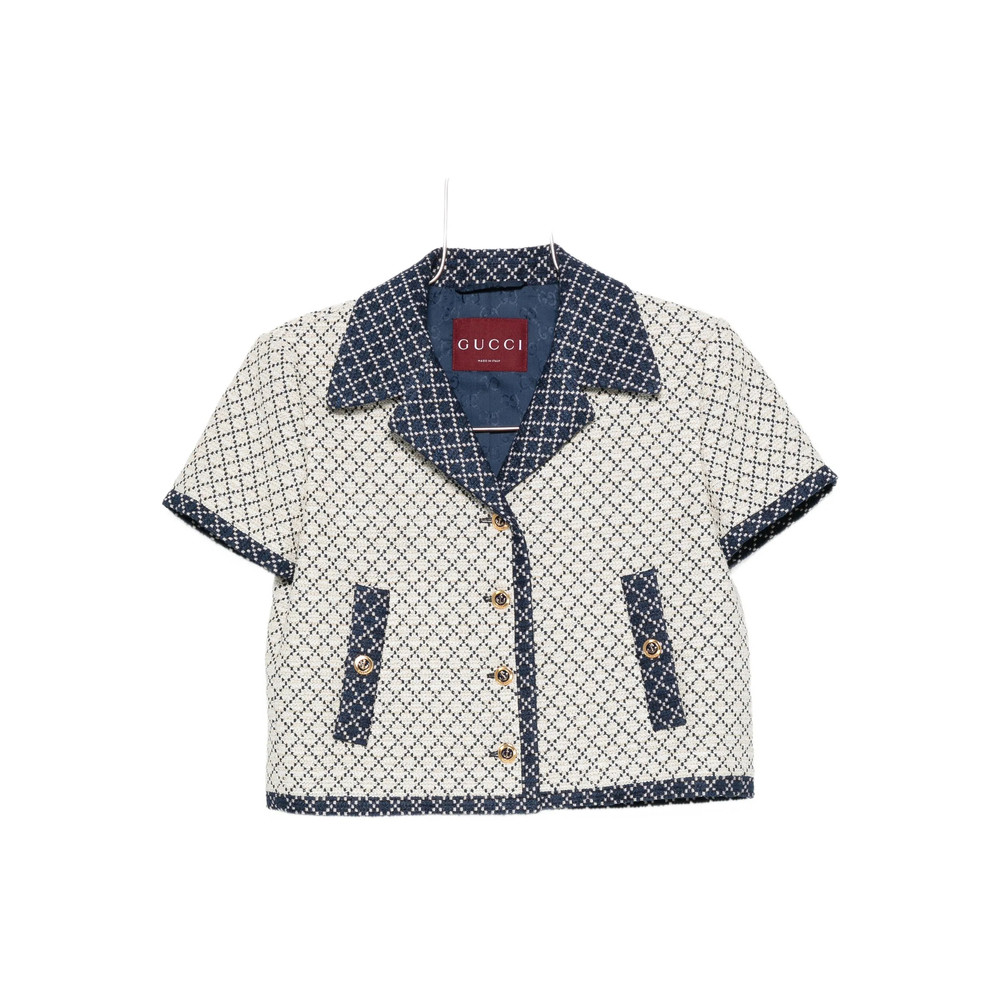 Gucci Short-sleeved Geometric-pattern Jacket