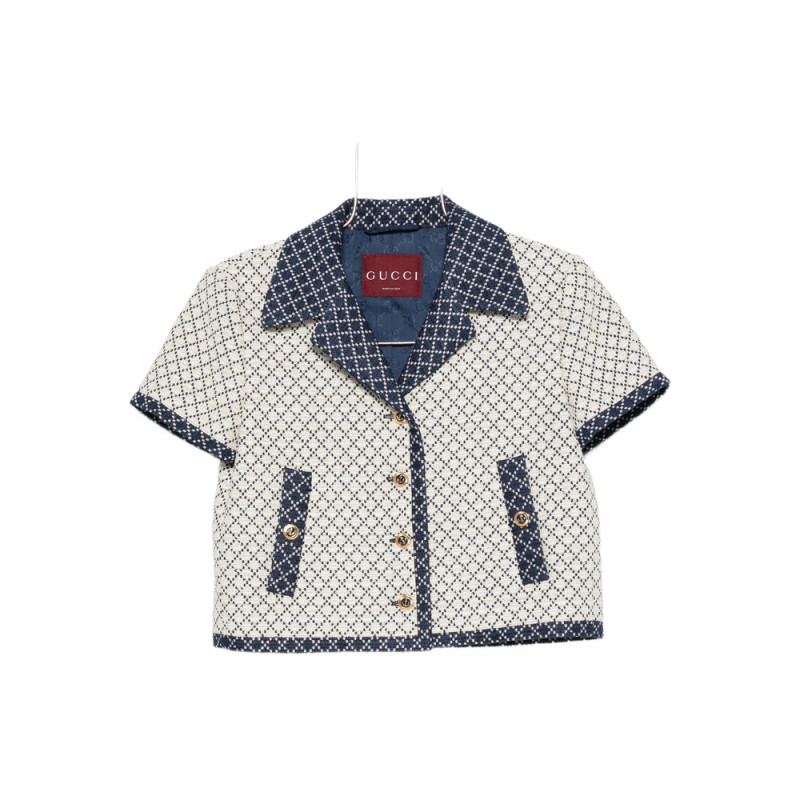 Gucci Short-sleeved Geometric-pattern Jacket