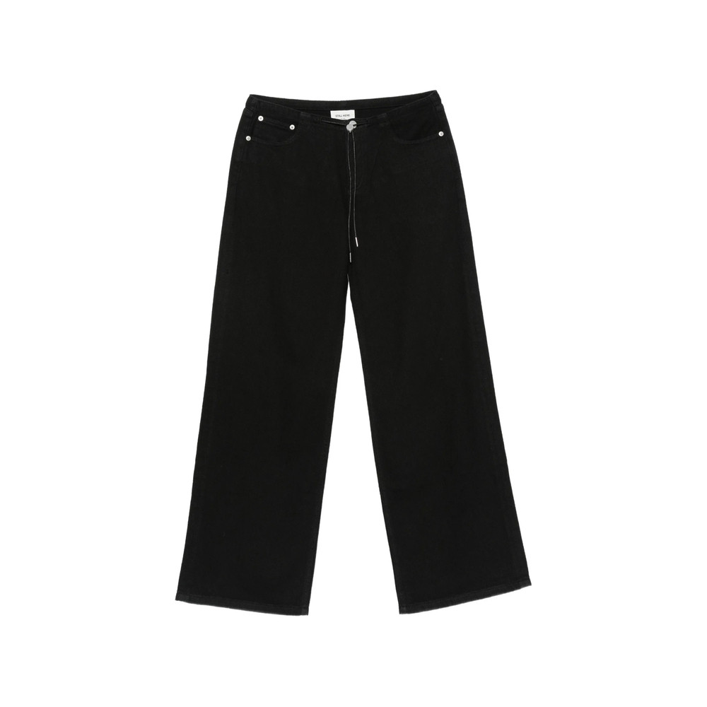 Still Here Drawstring Wide-leg Jeans