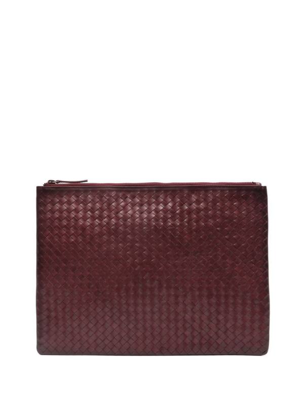 A4 handwoven leather pochette