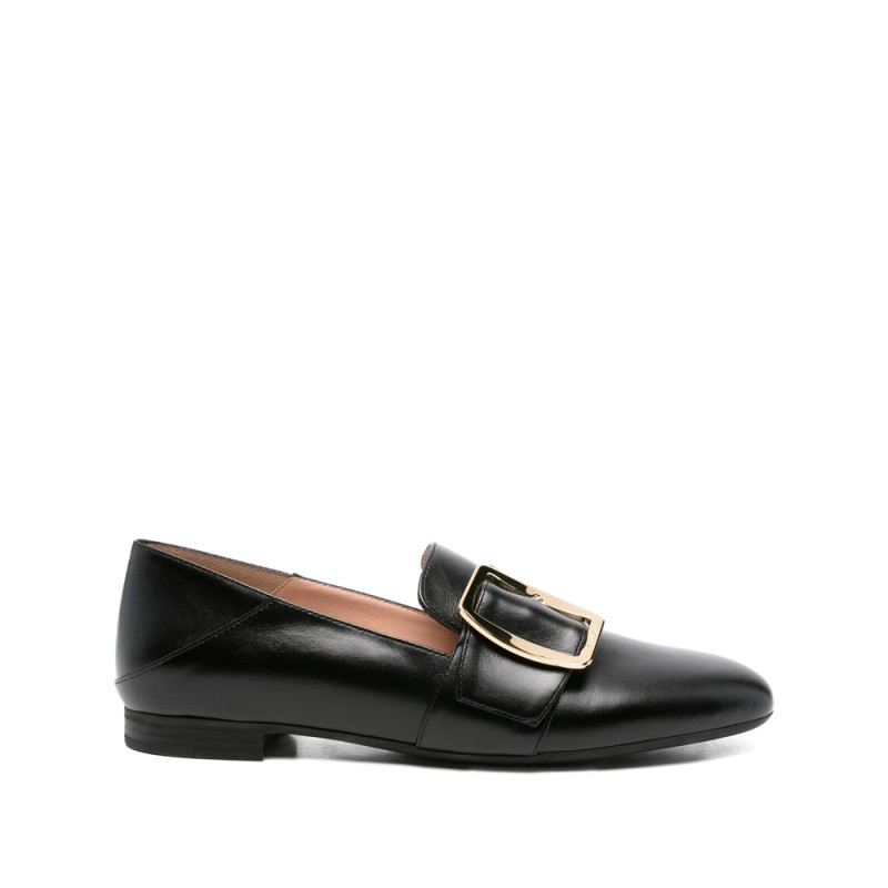 Bally Janelle Buckle Leather Loafers