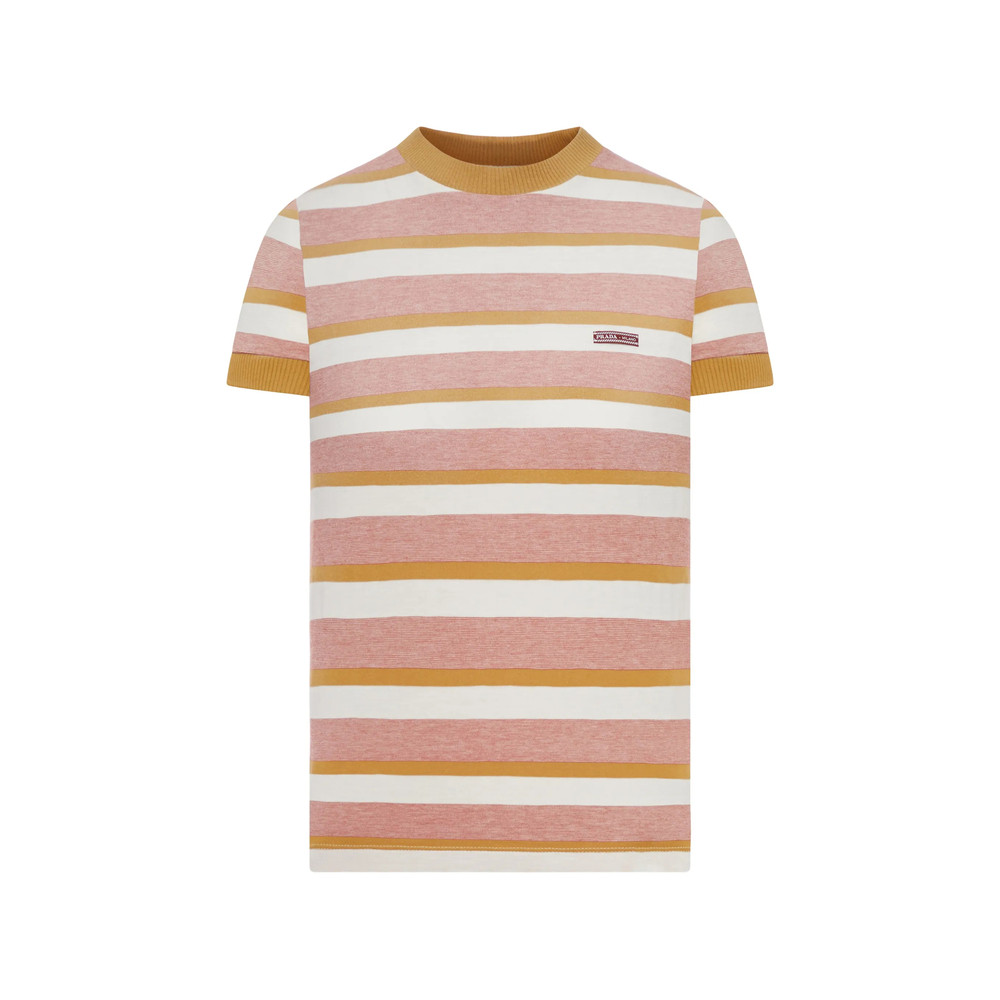 Prada Striped Ribbed-knit T-shirt