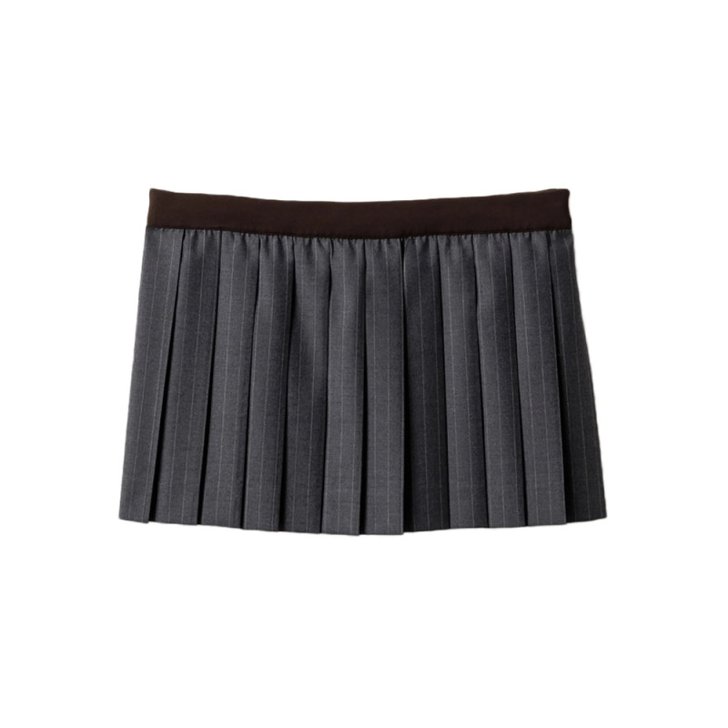 Miu Miu Pinstripe Pleated Skirt