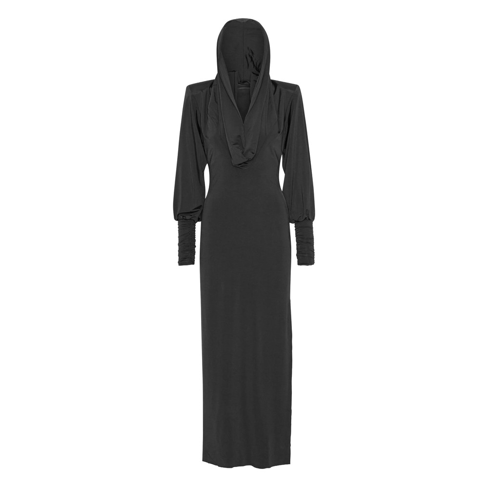 Rotate Hooded Slinky Maxi Dress