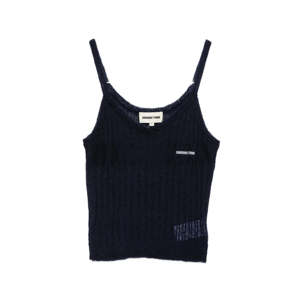 Shushu/tong Ribbed Logo-embroidered Top