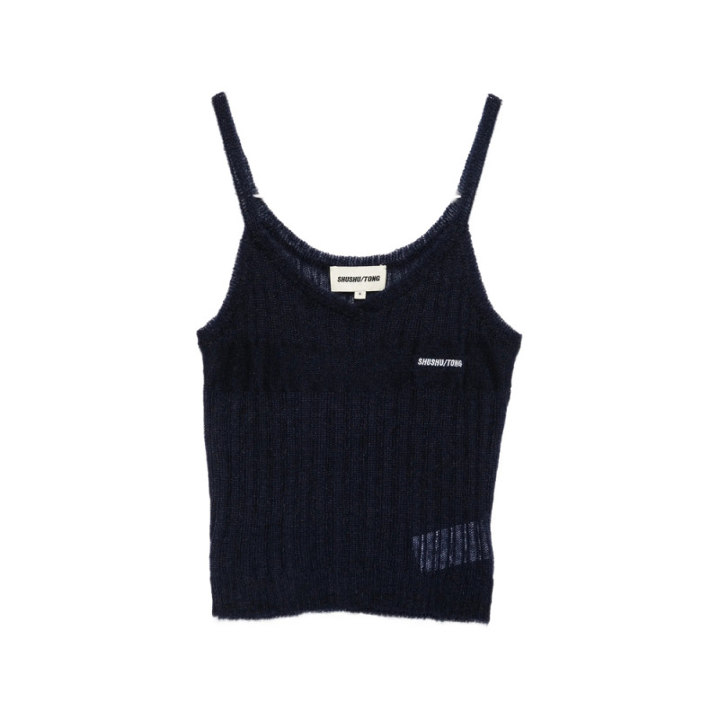 Shushu/tong Ribbed Logo-embroidered Top