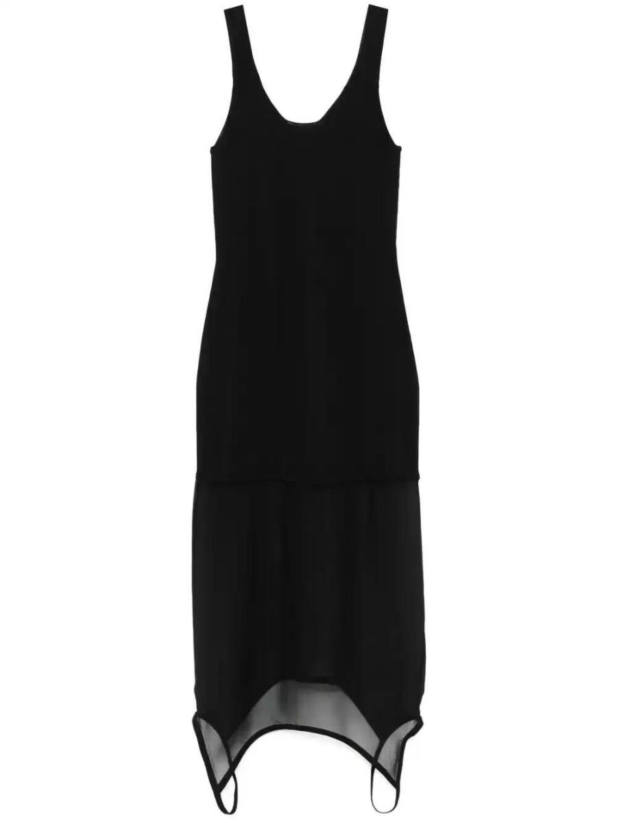 trompe-l'oeil-effect midi dress