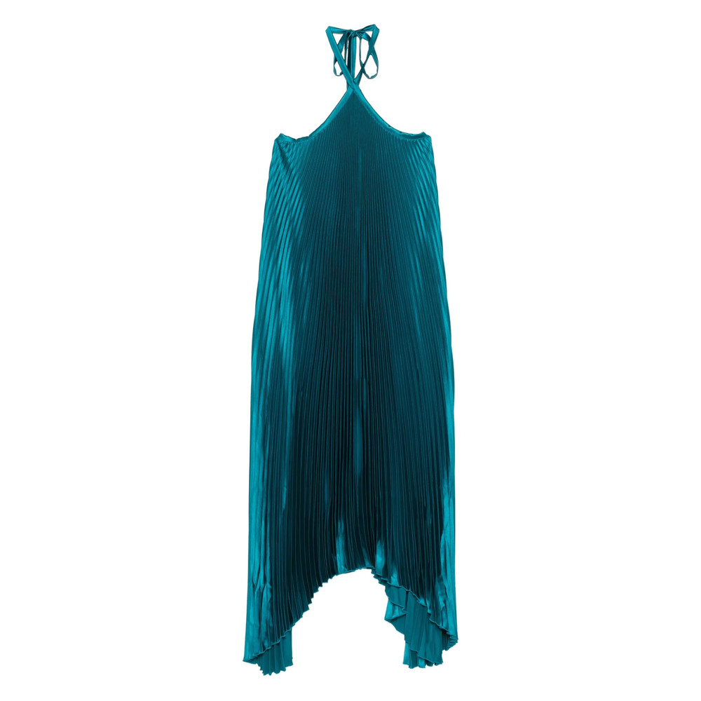 L'idee Deesse Pleated Halterneck Gown