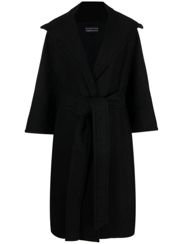 single-breasted belted coat
