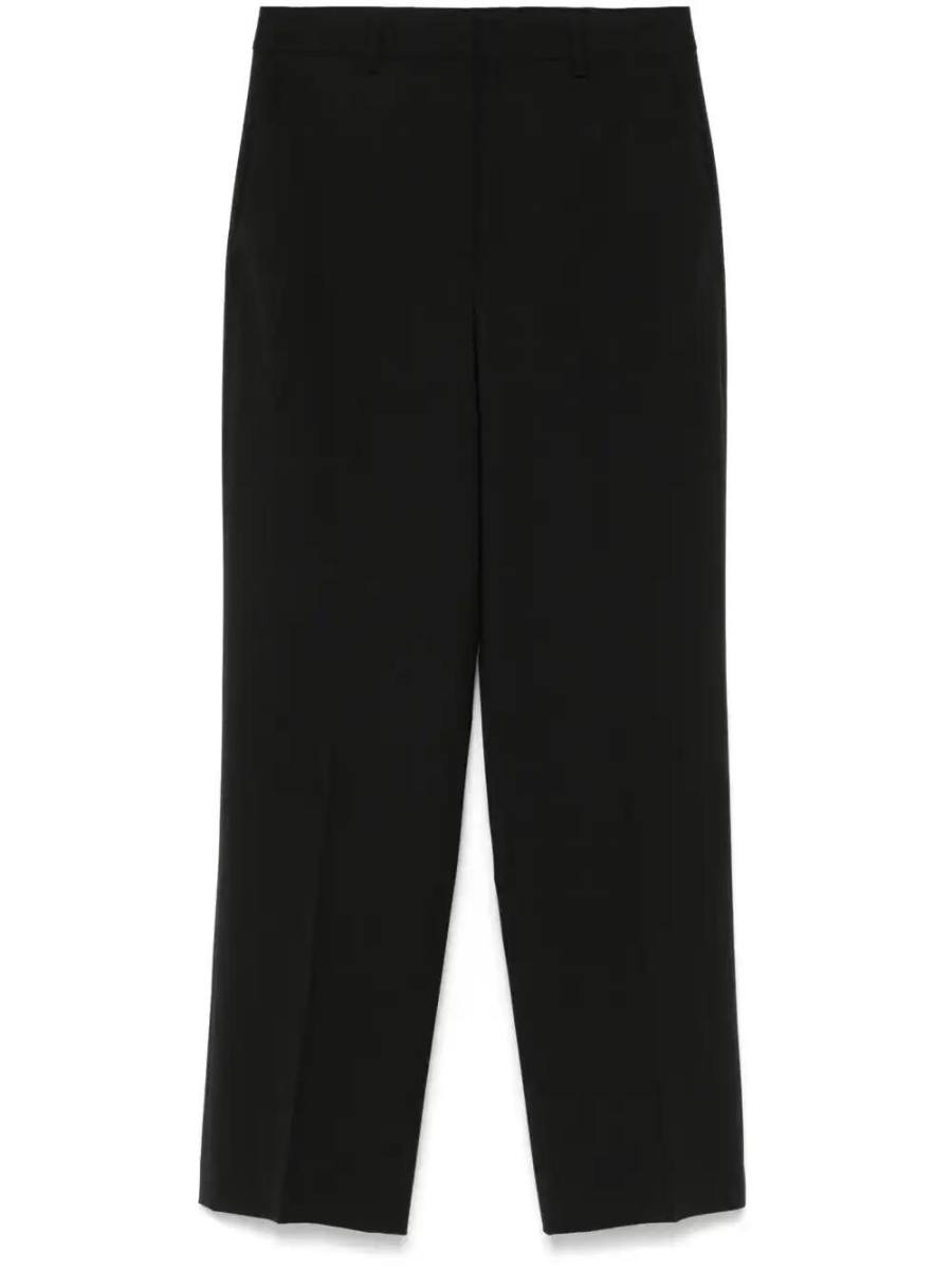 high-waisted straight-leg trousers