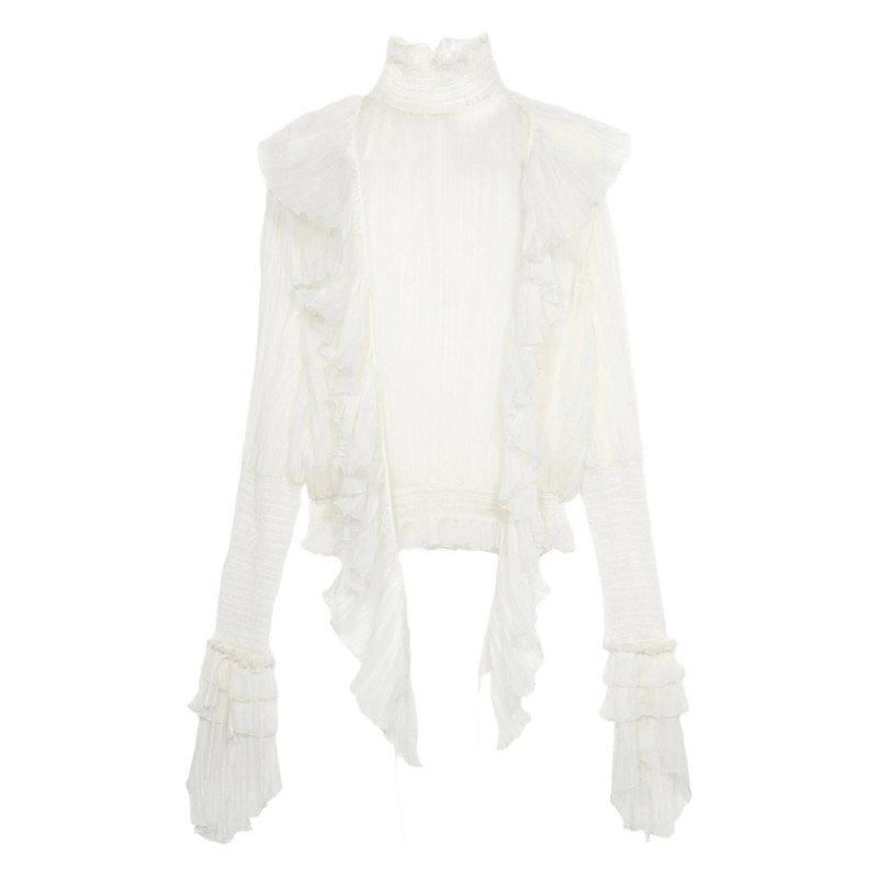 Blumarine Pleated Ruffle Top