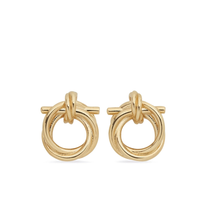 Ferragamo Gancini Twisted Hoop Earrings