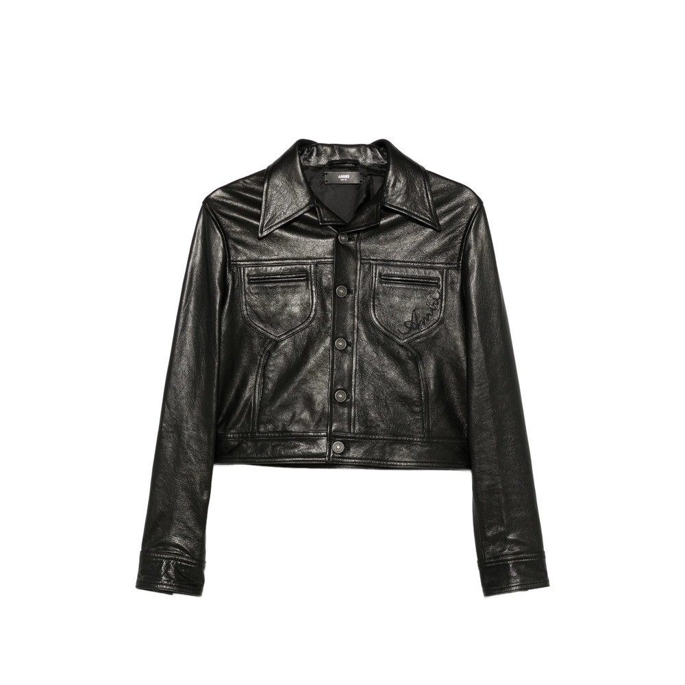 Amiri Button-up Leather Jacket