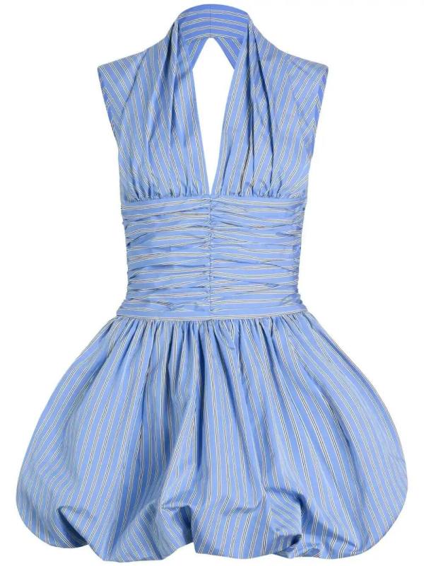 striped bubble-hem mini dress