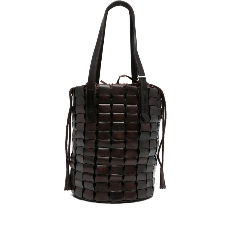 Dragon Diffusion Leather Woven Bucket Bag