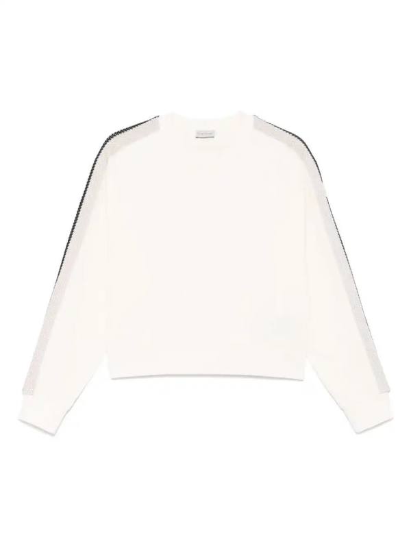 knitted-trim sweatshirt