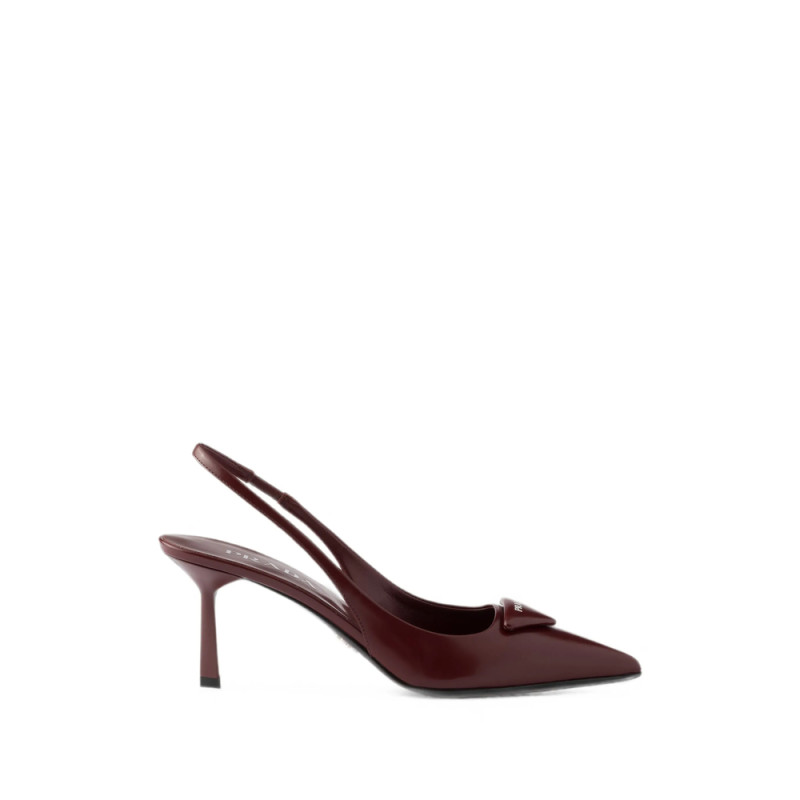 Prada Brushed Leather Slingback Pumps