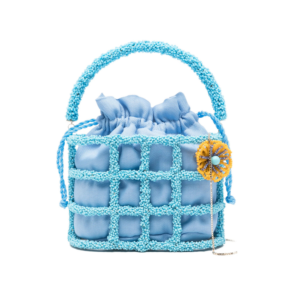 Rosantica Mini Beaded Floral Tote Bag