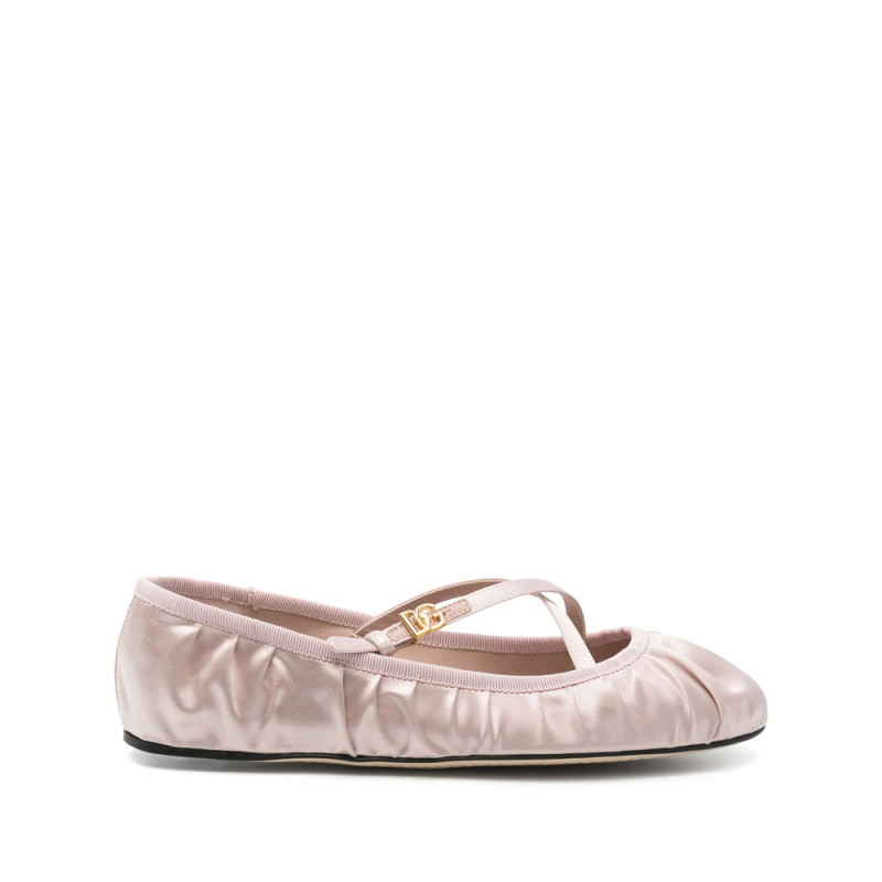 Dolce & Gabbana Logo-buckle Ballet Flats