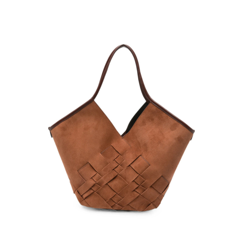 Hereu Coloma Woven V-cutout Shoulder Bag