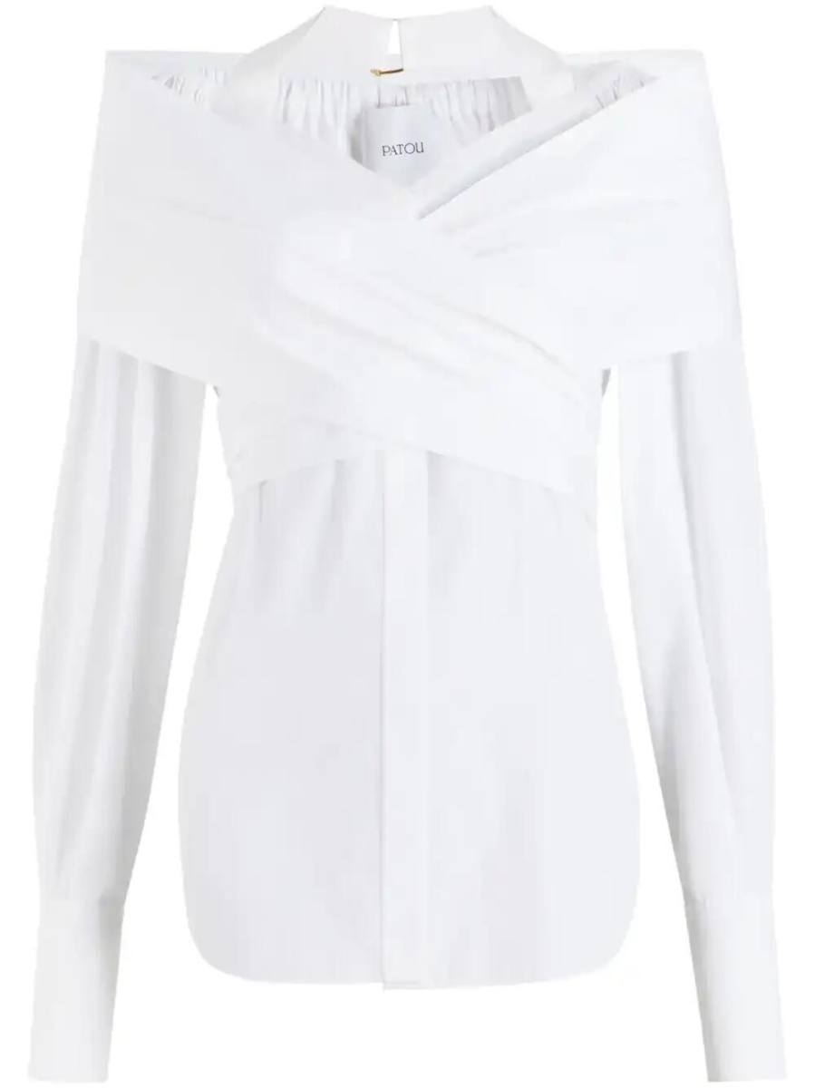 wrap poplin blouse