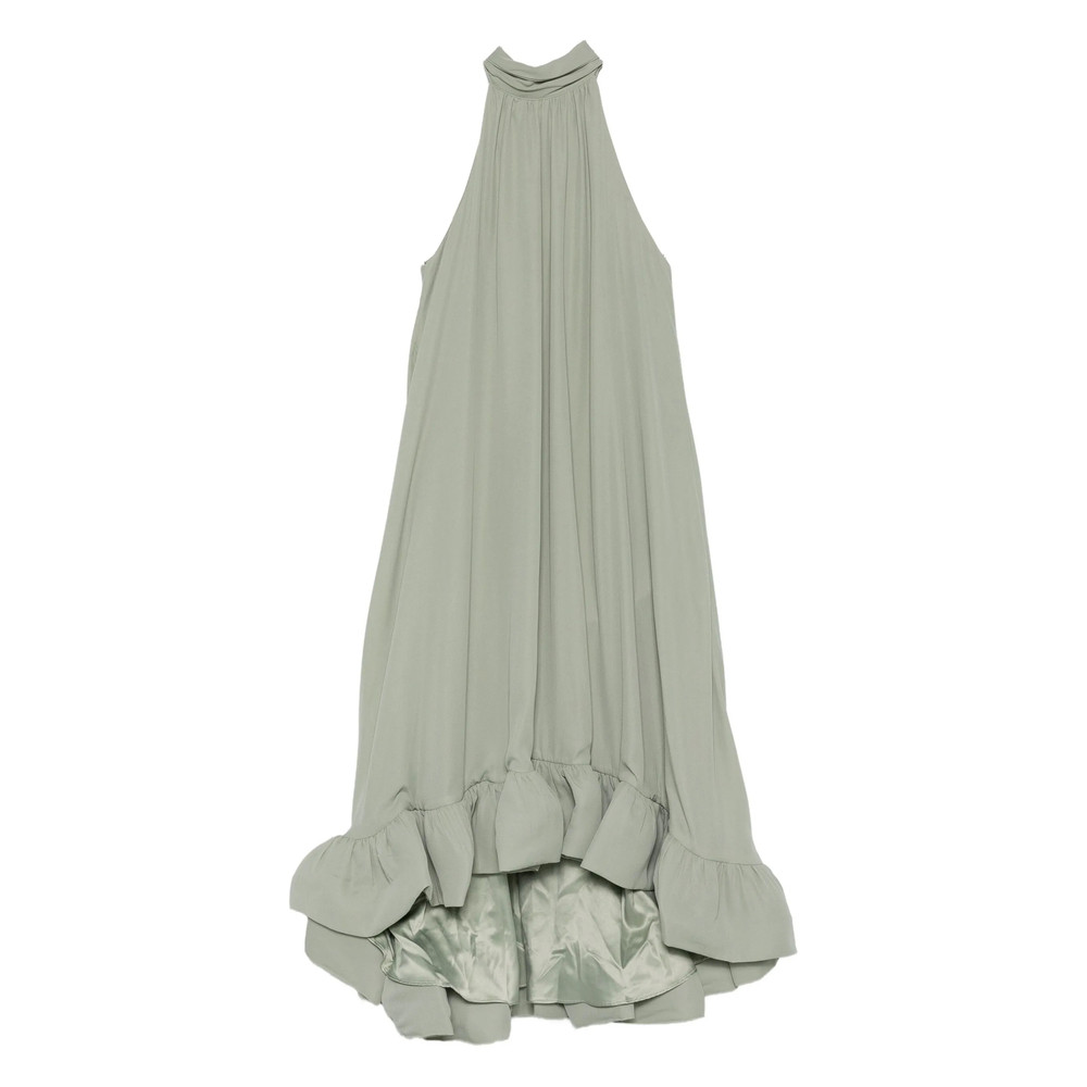 Malina Halterneck Ruffled Dress