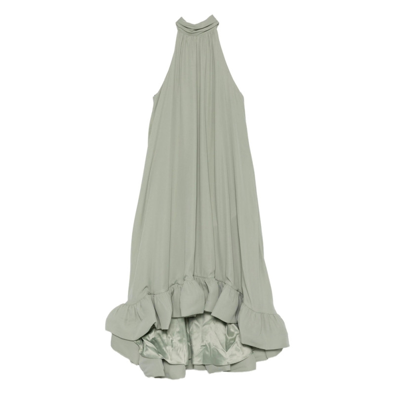 Malina Halterneck Ruffled Dress