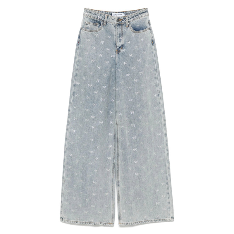 Self Portrait Bow-embellished Jeans
